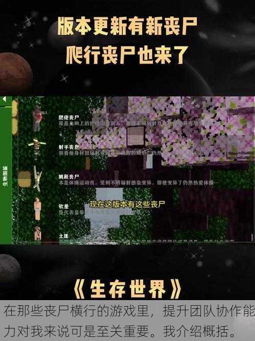 在那些丧尸横行的游戏里,提升团队协作能力对我来说可是至关重要。我介绍概括。