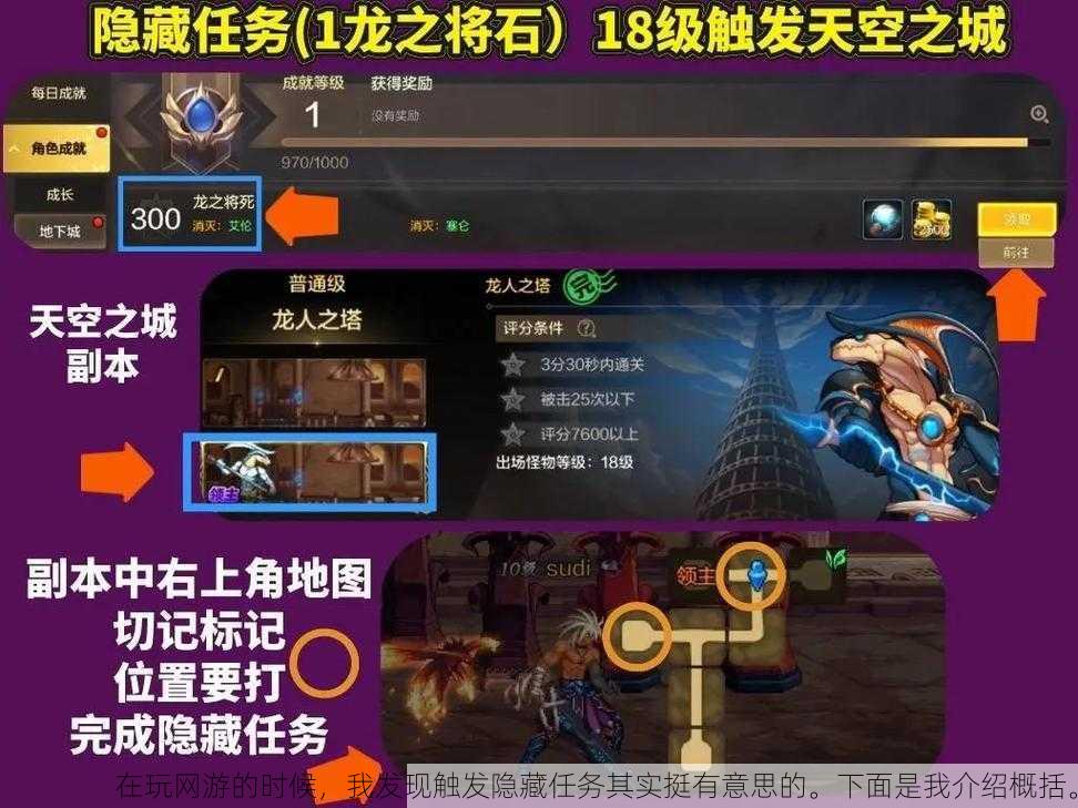 在玩网游的时候,我发现触发隐藏任务其实挺有意思的。下面是我介绍概括。